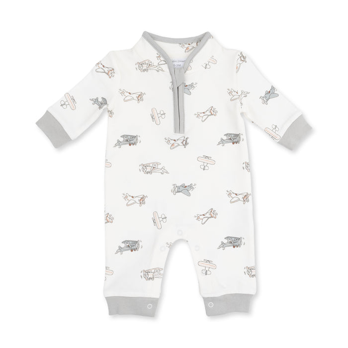 Angel Dear Vintage Airplane Pilots - Zip Neck Romper
