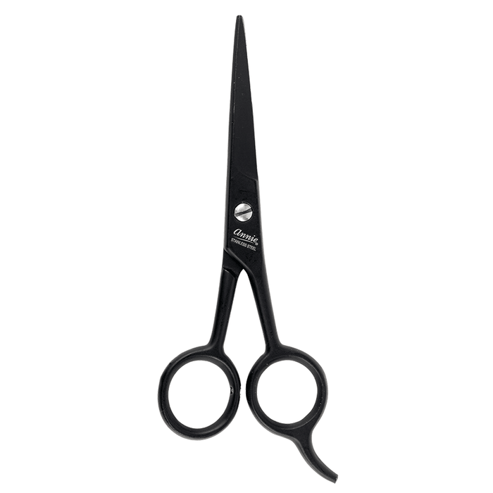 Annie Stainless Steel Straight Hair Shears 5.5 Inch, 1 Count, Black