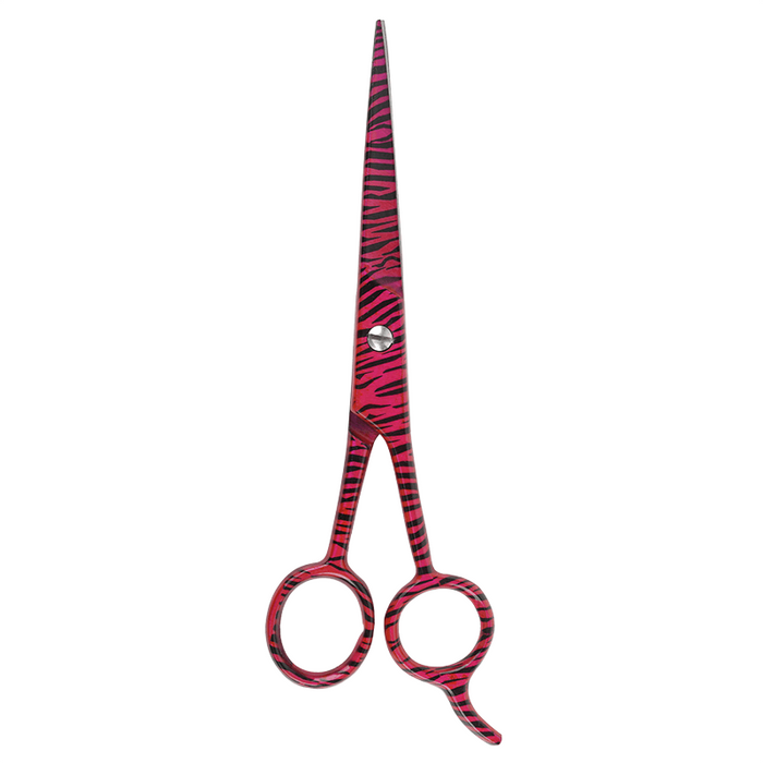 Annie Stainless Steel Straight Hair Shears 6.5 Inch, 1 Count, Pink Zebra