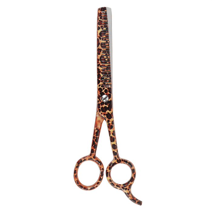 Annie Stainless Steel Thinning Hair Shears 6.5 Inch, 1 Count, Leopard Print