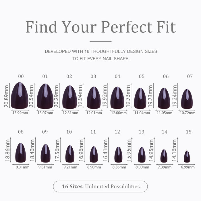 Aubergine Noir | Short Almond | EASY PRESS™