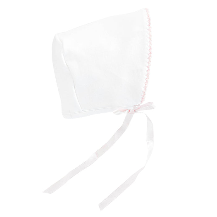 BCC Girl Bonnet with Pink Crochet Trim