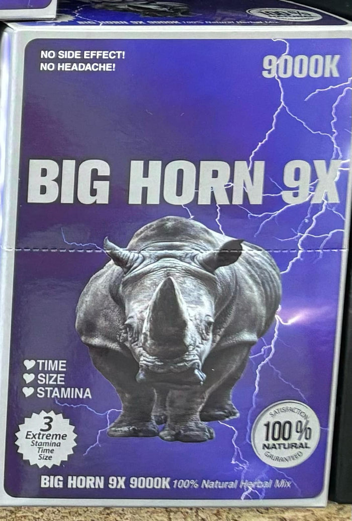 BIG HORN 9X 9000K MALE ENHANCEMENT CAPSULES 24CT