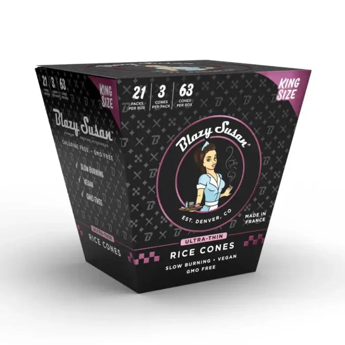 BLAZY SUSAN ULTRA THIN KS RICE CONES BOX | 3PK | 21 CT