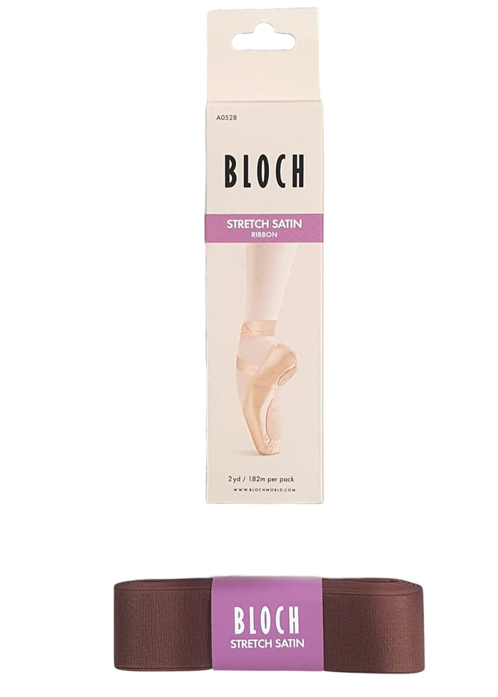 2 yards of A0528 Bloch Stretch Pointe Shoe Ribbon in color B31 Dark Skintone