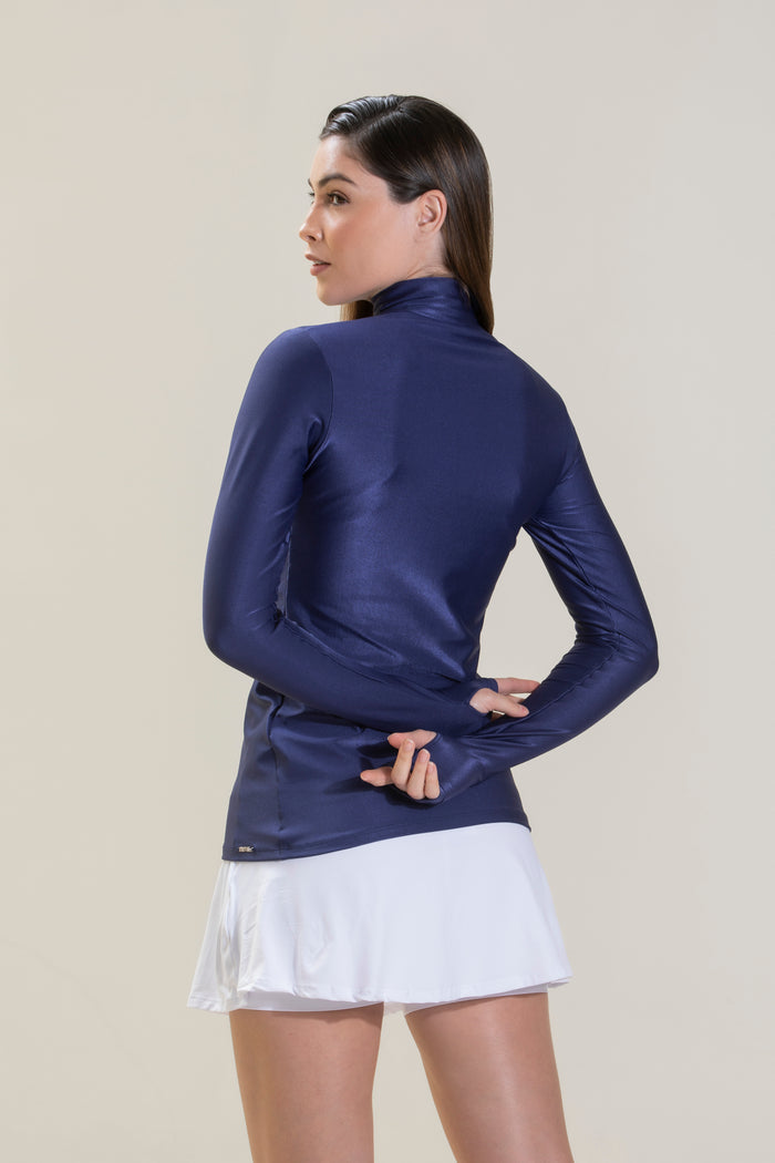 Blusa com Zíper Reflexos Marinho