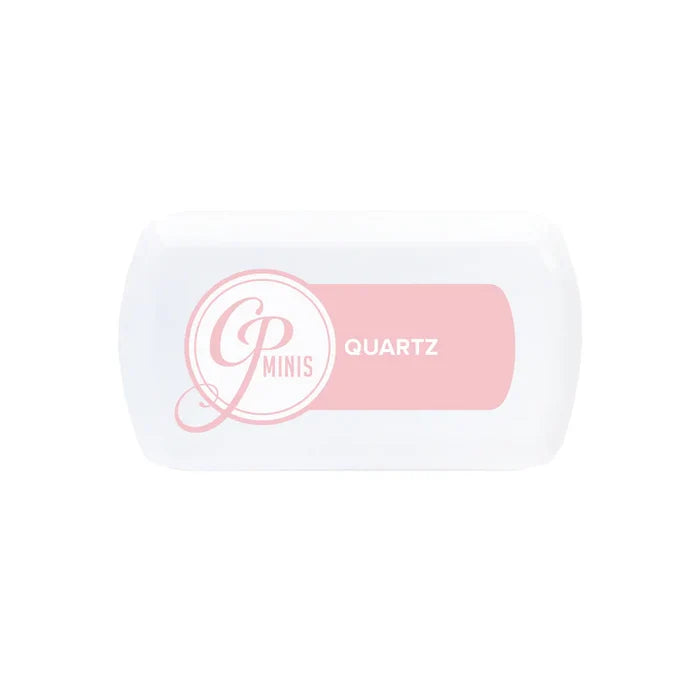 Catherine Pooler - Eau De Perfection - Ink Pad Mini - Quartz. Quartz is a slightly-muted, pale pink ink. This Spa Red is the lightest shade in the family and is going to be a color you grab all the time. Available at Embellish Away located in Bowmanville Ontario Canada.