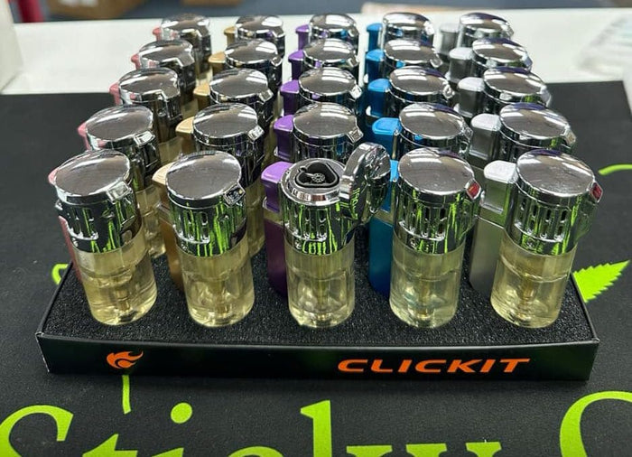 CLICK IT SEE THROUGH 3-TORCH LIGHTER | 25 CT