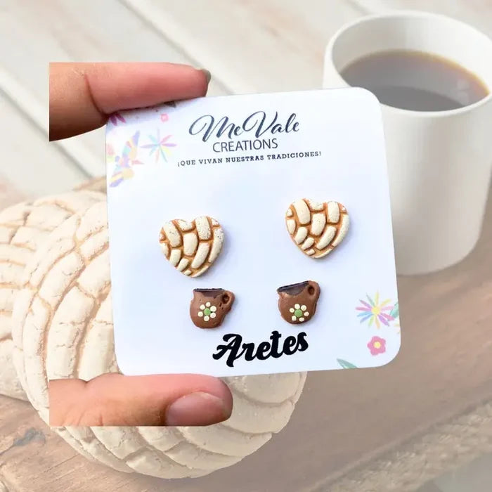 Concha Y Cafe Stud Earrings