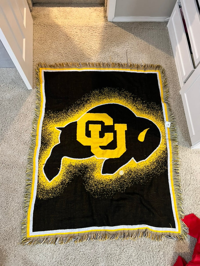 CU Boulder Blanket Upcycled Hoodie Colorado University Buffalos