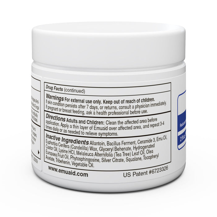 emuaidmax ointment jar back label instructions ingredients