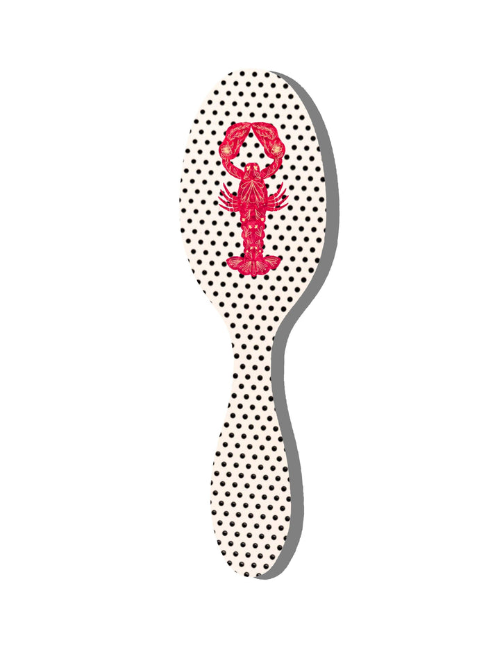 Hand-painted Lobster Amazing Hair Day Brush | Eco-Friendly