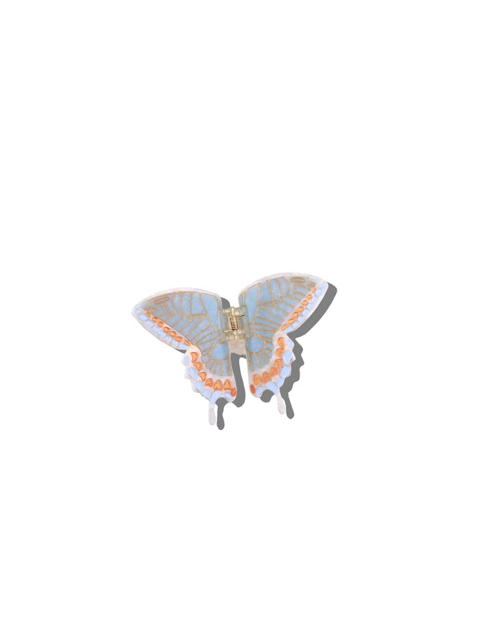 Hand-painted Mini Swallowtail Claw Hair Clip | Eco-Friendly: Baby Blue