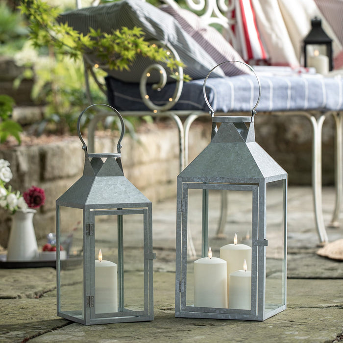 Hayle Large Metal Outdoor Lantern with TruGlow® Candle Trio and Remote Control