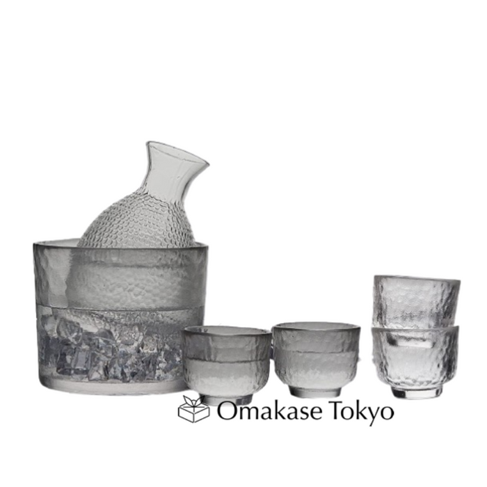 Heat-Resistant Glass Sake Set for Hot and Cold Sake 6 Pieces