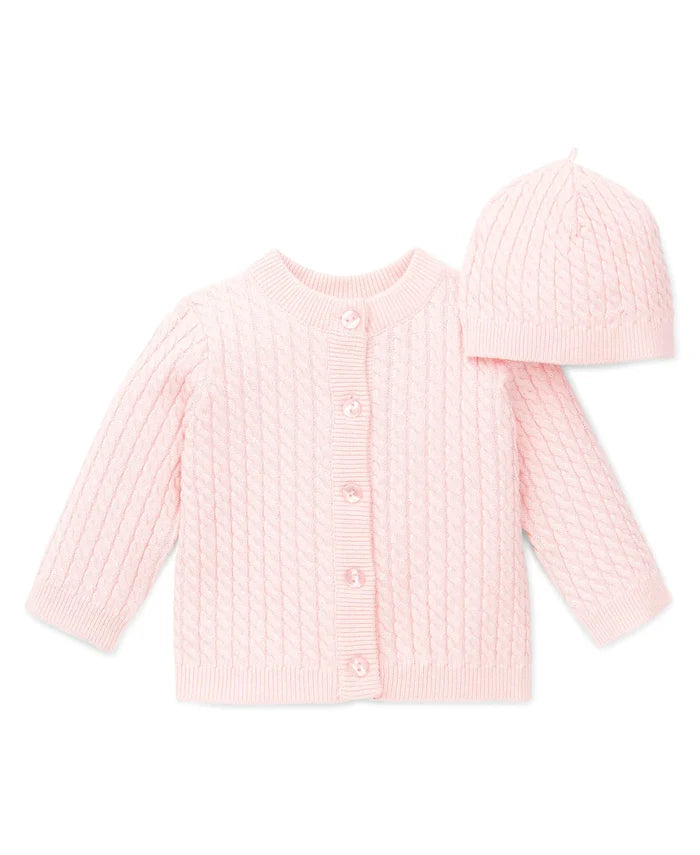 Little Me Light Pink Cable Sweater