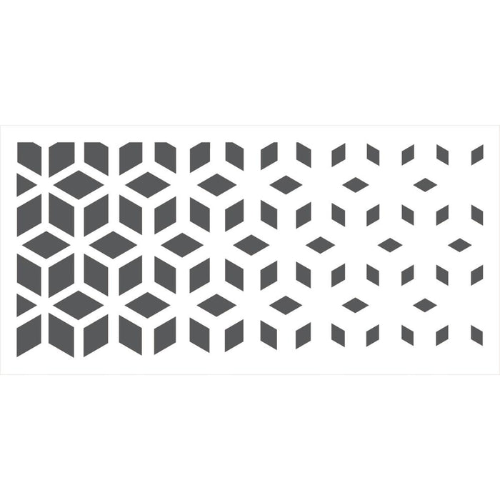 Maker Forte - Stencils Slimline - Fading Cubes. Available at Embellish Away located in Bowmanville Ontario Canada.