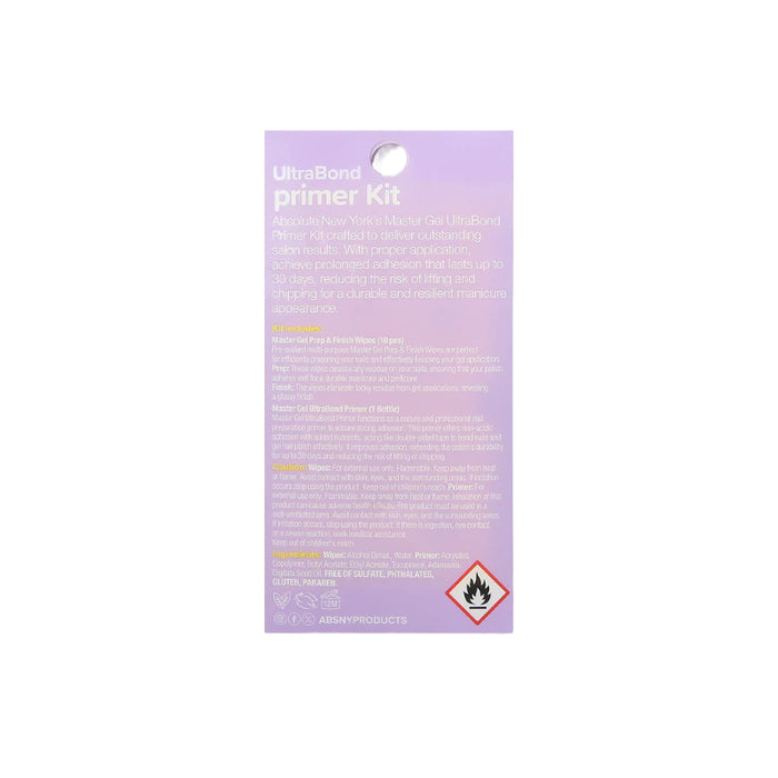 Absolute New York Ultrabond nail primer kit packaging with detailed product information