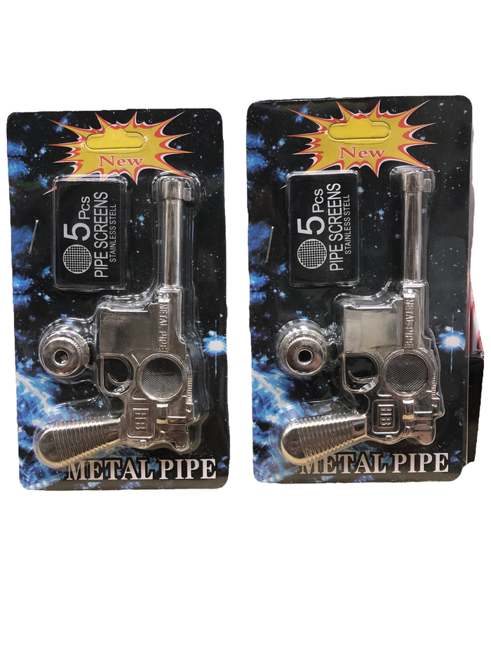 METAL PIPE GUN WITH SCREEN | 12 PACK
