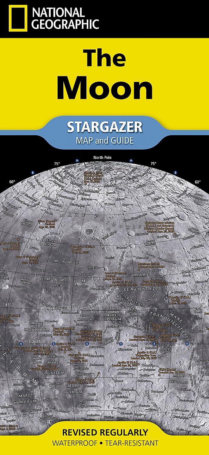National Geographic The Moon Stargazer Map and Guide