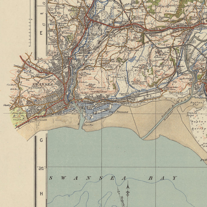 Old Ordnance Survey Map, Sheet 101 - Swansea & Aberdare, 1925: Merthyr Tydfil, Neath, Port Talbot, Pontypridd