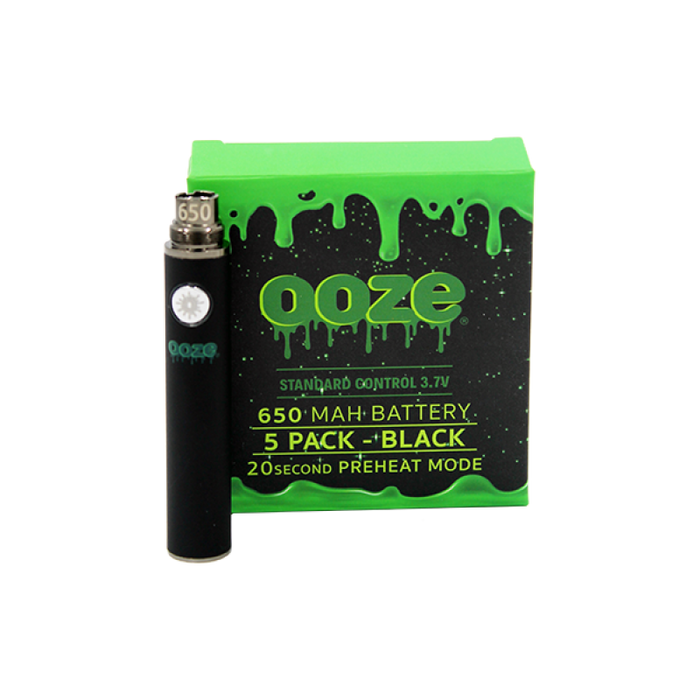 OOZE 5 PACK STANDARD 650 MAH BATTERY, BLACK
