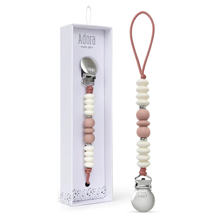 pacifier clip - mauve trio