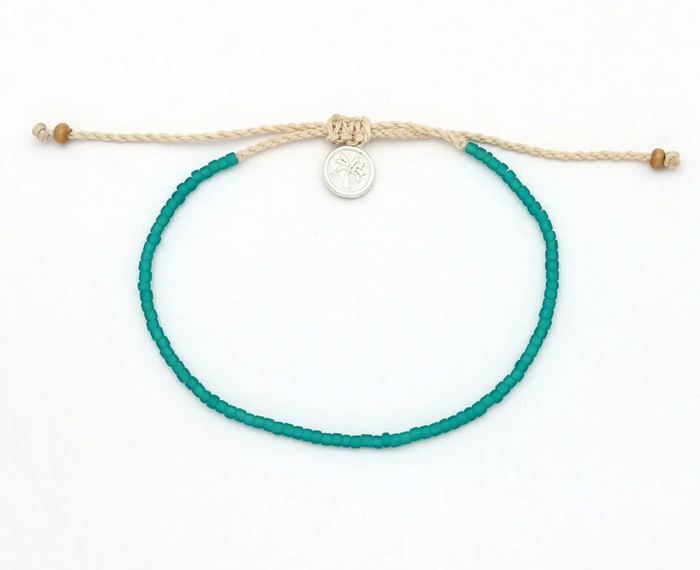 PINEAPPLE KA'ANAPALI FROSTED GLASS BEADED BRACELET - BLUE -GLPB-004