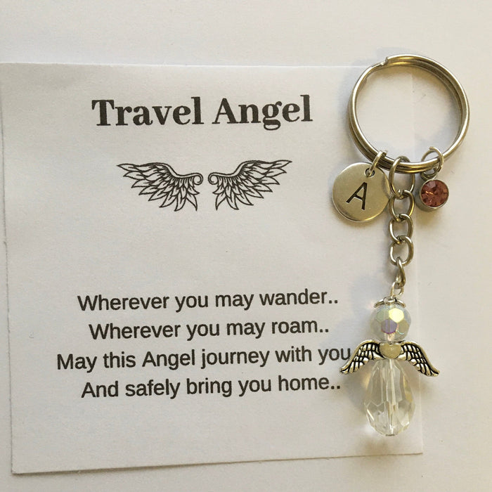 Protection Angel Personalized Guardian Angel Keychain, Best Friend Gift Idea