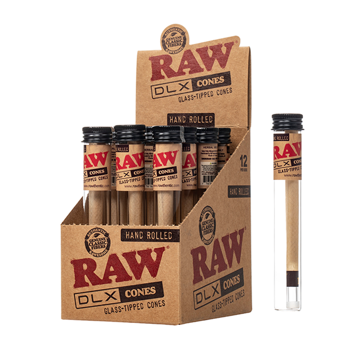 RAW CONES DLX CANNON GLASS TIPPED | 12 CT