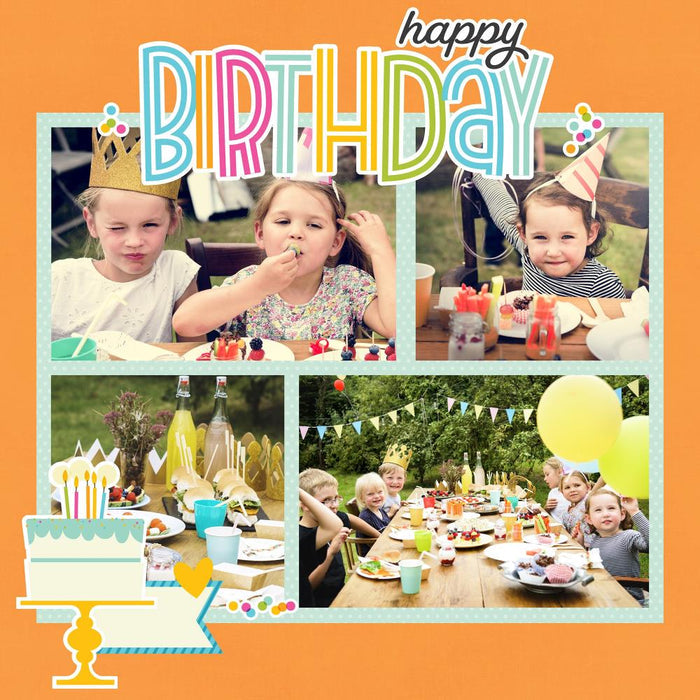Simple Stories - Simple Pages Page Template - Design 9. Includes (1) 2-4x6 and 2-4x4 divided template. Available at Embellish Away located in Bowmanville Ontario Canada. Completed Example