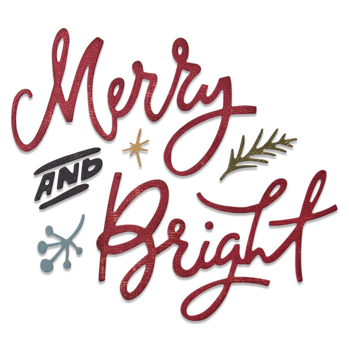 Sizzix - Thinlits Die Set by Tim Holtz - Merry & Bright (6pk). Die: 3 5/8" x 2 1/4" - 1/8" x 1/8". Available at Embellish Away in Bowmanville Ontario Canada.