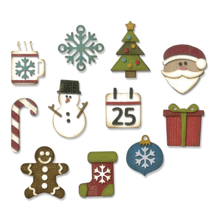 Sizzix - Thinlits Die Set by Tim Holtz - Mini Christmas Things. Available at Embellish Away in Bowmanville Ontario Canada.