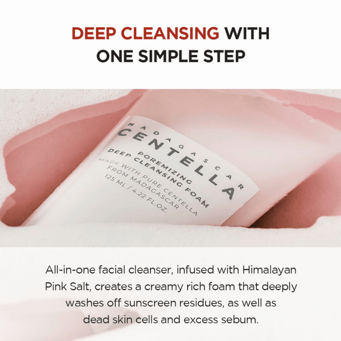 SKIN1004 Madagascar Centella Poremizing Deep Cleansing Foam 125ml. SKIN1004 مدغشقر سينتيلا رغوة التنظيف العميق - Princess Cosmetics Qatar