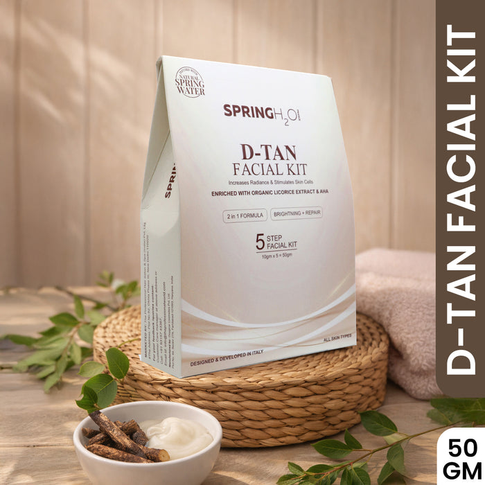 SPRING H2O D-TAN Facial kit & SPF 50 Sunscreen Gel combo