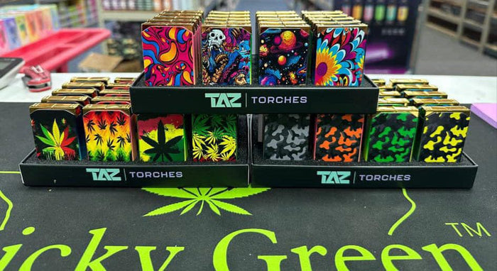 TAZ 2 IN 1 TORCH AND FLAME LIGHTER WITH DESIGN | 20 CT