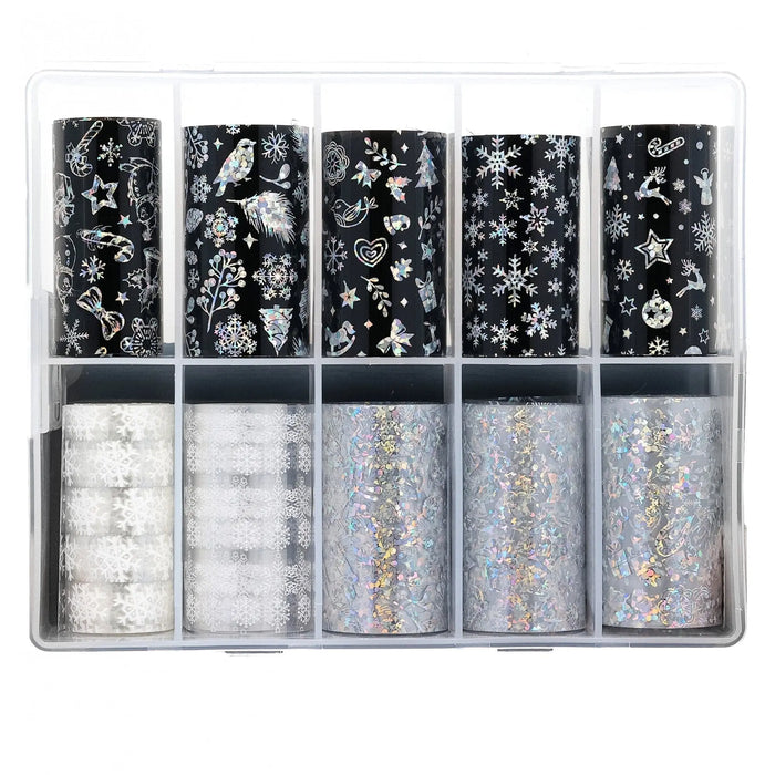 TFS-20 Black & White Christmas Selection of Transfer Foils Naio Nails