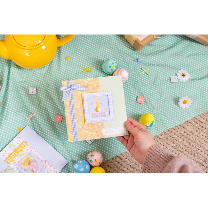 Violet Studio - Farmstead Easter - Paper Mini Daisies - 25/Pkg. Coordinating: 6x6 Pack, Ribbon Bows, Paper Mini Daisies, Card Toppers, Sentiment Stickers, Card Making Kit. Available at Embellish Away located in Bowmanville Ontario Canada.