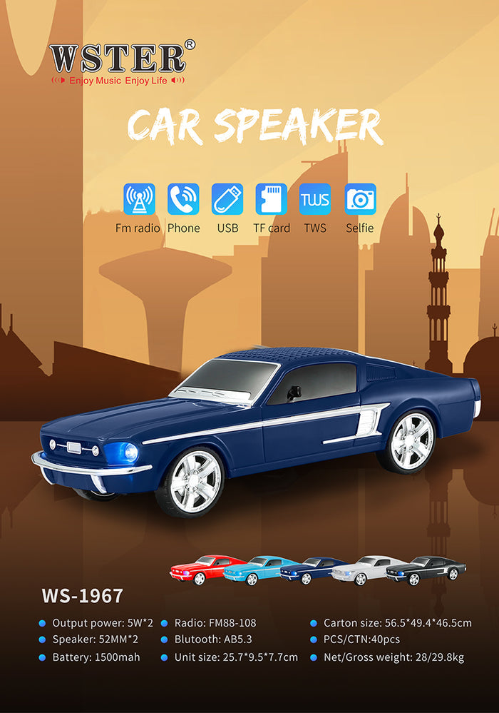WSTER WS1967 CAR SPEAKER BLUETOOTH
