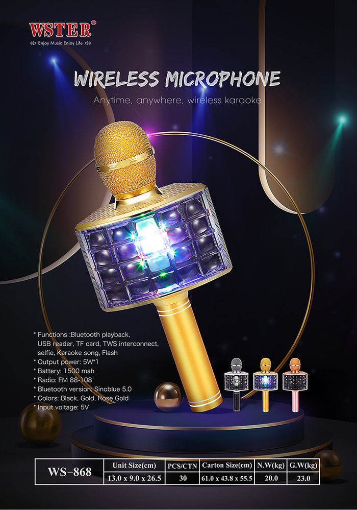 WSTER WS868 MIC SPEAKER WITH LED