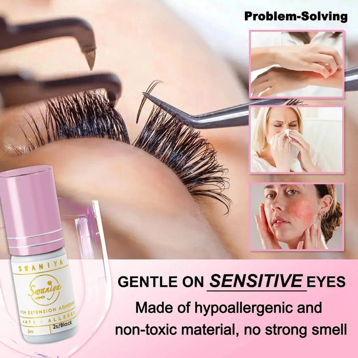 lash glue for sensitive eyes 2s dry| Swaniya Lashes
