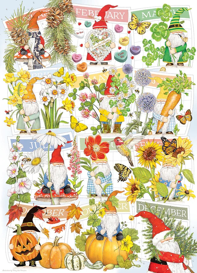 1000 Piece Jigsaw Puzzle - A Happy Gnome Life | Cobble Hill