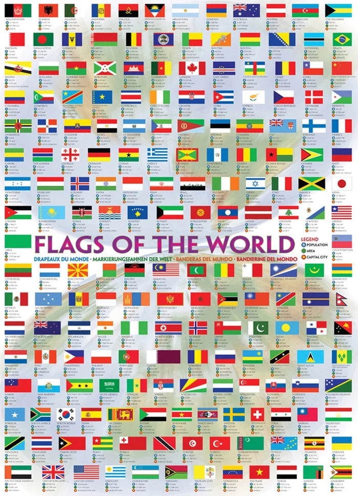 1000 Piece Jigsaw Puzzle - Flags of the World | EUROGRAPHICS