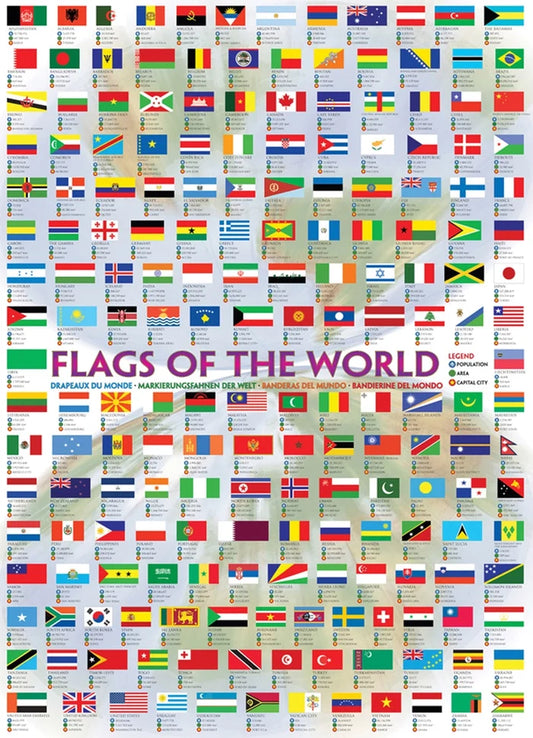 1000 Piece Jigsaw Puzzle - Flags of the World | EUROGRAPHICS