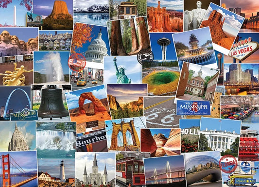 1000 Piece Jigsaw Puzzle - Globetrotter - U.S.A | EUROGRAPHICS