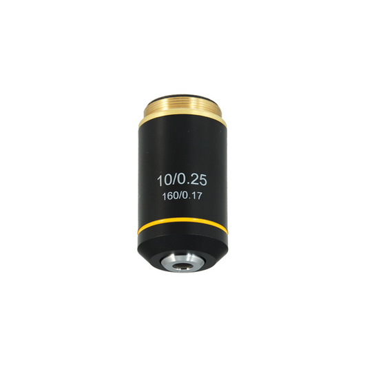 10X Achromatic Microscope Objective Lens Working Distance 1.5mm, SKU BM05073311, three quarter front view
