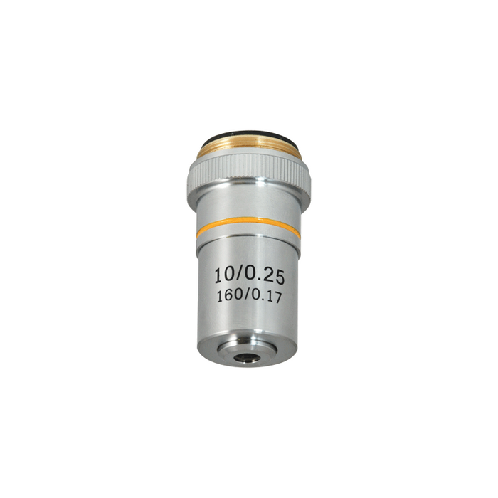 10X Achromatic Microscope Objective Lens Working Distance 7.1mm, SKU BM05033311, three quarter front view