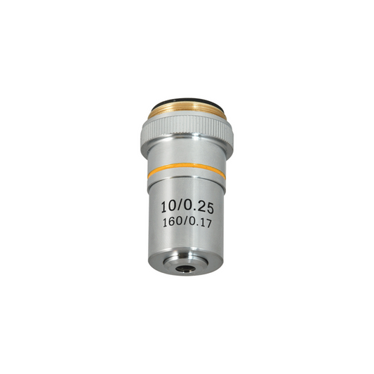 10X Achromatic Microscope Objective Lens Working Distance 7.1mm, SKU BM05033311, three quarter front view