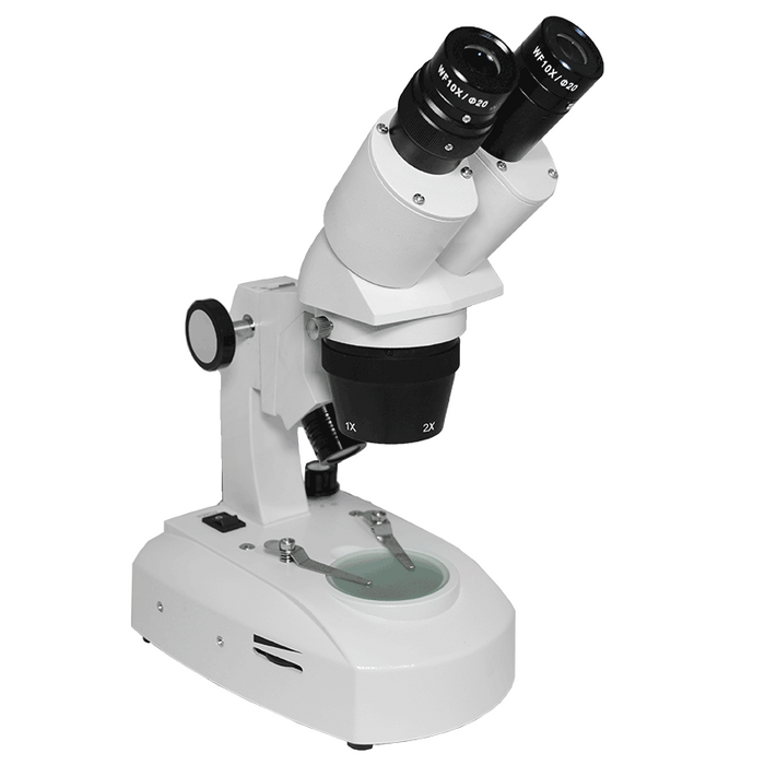 10X/20X Widefield Stereo Microscope, Binocular, Track Stand, Halogen Top and Bottom Light, Bright Field