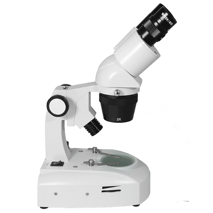 10X/20X Widefield Stereo Microscope, Binocular, Track Stand, LED Top and Bottom Light, Bright Field